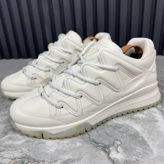 Zig-Zag Monogram Leather Designer Sneakers - Size 10.5 thumbnail 1